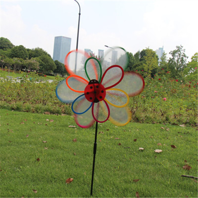 Factory Direct Sales Craft Decoration Gift Windmill Hot Selling Double-Layer Sunflower Sequins Flash Turntable Windmill