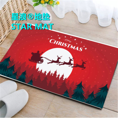 STAR MAT HD Santa Claus Holiday Series Kitchen Bathroom Bedroom Living Room Combination Carpet