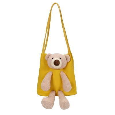 Canvas Bag 2020 Trendy Women's Bag Korean Cartoon Bear Fashion All-Match Large Capacity Shoulder Handbag