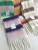 2020 Autumn and Winter New Ac Same Style Scarf Gradient Rainbow Color Matching Mohair Mixed Cashmere Minimalist Super Long Scarf