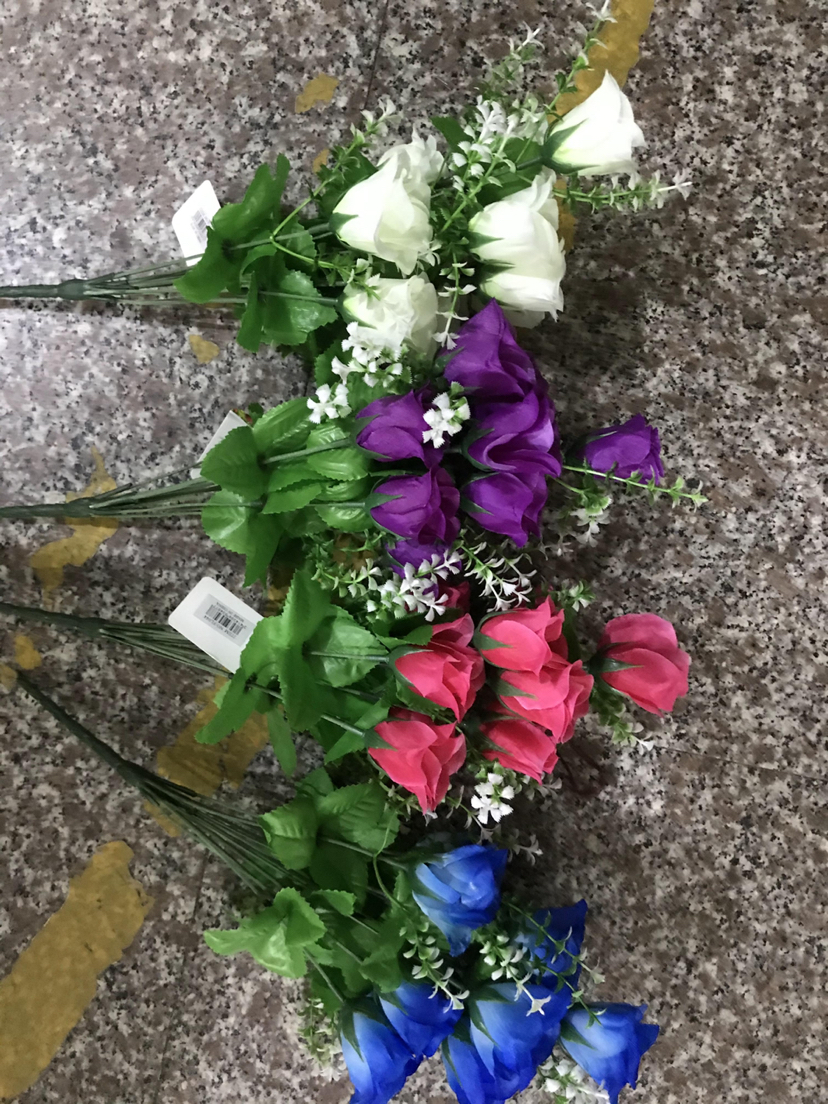 12头春蕾仿真花装饰花 客厅家居塑料花 假花 混色 小蕾