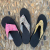 European and American Popular Sequined Leather Lace Women's Slanted Heel Flip-flops/Slipper