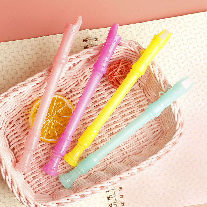 厂家直销夜光造型笛子中性笔学生文具书写流畅签字笔创意礼品笔