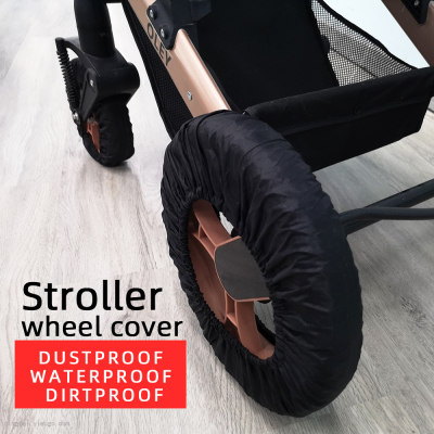 Enlarged Baby Stroller Umbrella Anti-Dirty Dustproof Waterproof Stroller Wheel Cover Can Also Roll