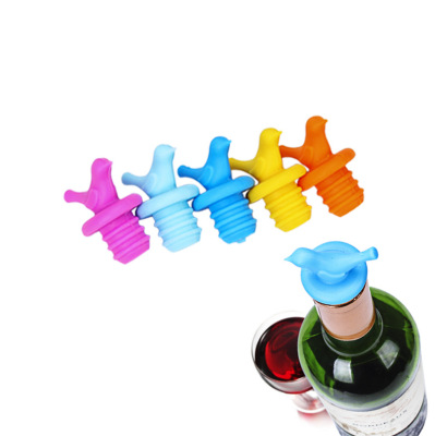 FDA Bird Silicone Fresh Bottle Cap Grape Wine Bottle Stopper Wine Stopper Bird Beer Seasoning Bottle Stopper