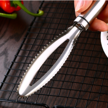 304 Stainless Steel Scales Scraper Fish Scale Removal Gadgets Manual Fish Scale Removal Tool Scraping Scales Kitchen Gadget