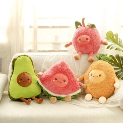 INS Creative Fruit Pillow Avocado Pineapple Watermelon Cherry Girl's Heart Soft Cute Doll Doll