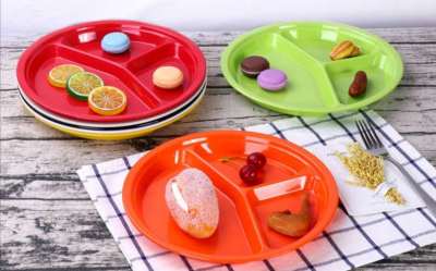 Melamine Three-Grid Canteen Plate Fast Food Commercial Plate