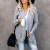 2020 Autumn and Winter New Foreign Trade Cardigan Women's Curved Placket Large Pocket Sweater Cardigan