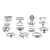 Yichen Cross-Border Exclusive European and American Women's Set Ring Bohemian New 15PCs Set Ring Ornament