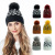Style for Autumn and Winter Hat Female Amazon Leopard Wool Knitted Hat Fashion Warm Oversized Furry Ball Hat Knitted ha