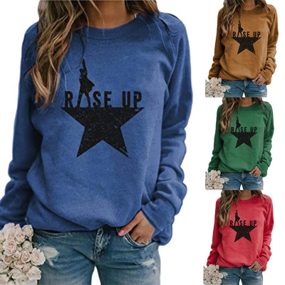 2020 Popular Autumn and Winter New Printing Casual Loose LongSleeved Pullover Women's Shirt Sweater Women