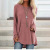 Cross-Border Wish2019 Autumn Women's Solid Color Casual plus Size round Neck Loose Midi Long Sleeve Pullover T-shirt