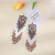 Europe and the United States Hand-Woven Bohemia Beads Long Earrings Korean Personality Tassel Acrylic Ear Pendant Ornament