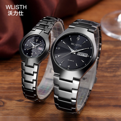 Watch Wholesale Men's Luminous Watch Tungsten Steel Waterproof Fashion Student Couple Watch Men's Calendar Quartz Watch