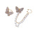 925 Silver Pin Korean Fashion Long Chain Earrings Butterfly Ear Clip New Style All-match Pierceless Ear Hanging Ear Stud