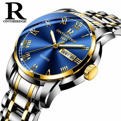 Steel Shell Steel Belt Steel Timepiece Men's Genuine Quartz Watch ThreePin Whole Business NonMechanical Wrist Watch