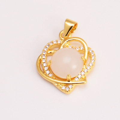 Factory Direct Sales Temperament Necklace Pendant Female Heart-Shaped Geometric Micro-Inlaid Diamond Jewelry Accessories Spot Wholesale