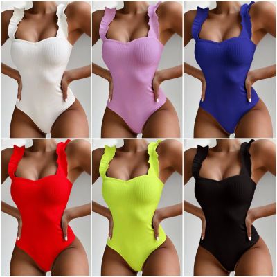 Europe and the United States AllinOne Woman Bikini Solid Color mu er bian Strap Sexy OnePiece Swimming Suit 9306