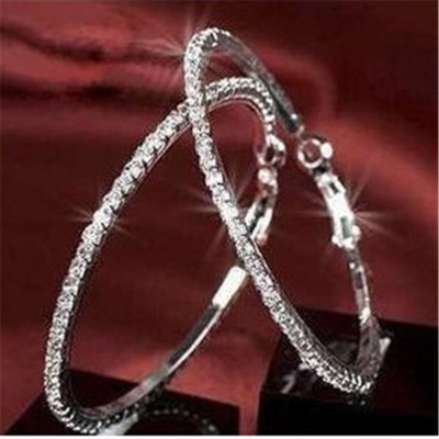 Luxury Temperament Diamond Set Full Diamond Big Ring Earrings Earrings Allmatch Fashion Nightclub Ear Stud Female