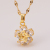 Korean Fashion Flower Full Diamond Necklace Female Choker Flower Five-Petal Zircon Pendant Real Gold Electroplated Necklace Direct Sales