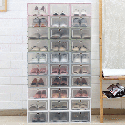 Transparent Plastic Shoe Box Shoe Storage Artifact Shoe Storage Box Shoe Box Japanese Shoe Box Flip Drawer-Type Box