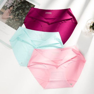Popular Solid Viscose Fiber Seamless Underwear Women's Cotton Crotch Low Waist Women's Nickers Whole