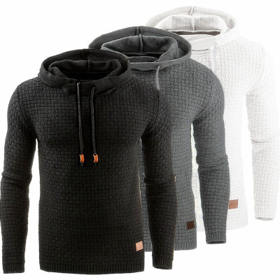 2018 New Style for Autumn and Winter Men's Jacquard Sweater LongSleeved Hoodie Warm Color Hooded Sweatshirt Jacket