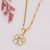 Creative New Style Wish AliExpress Amazon Cross-Border Necklace Five-Ring Flower Design Micro Pave Pendant Necklace Direct Sales