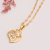 South Korea Creative Fashion Handmade Inlaid Zircon Necklace Heart Butterfly Necklace Female Pendant All-match Factory Outlet