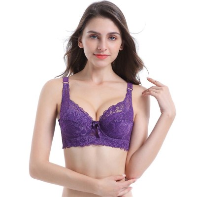 Large UltraThin Sexy Lace Bra Foreign Trade Hot Selling Bra with Steel Ring Adjustable Gathered Women's Underwear Whole
