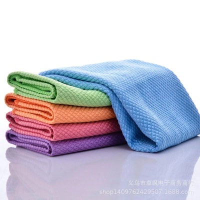 Fish Scale Cloth Manufacturers Wholesale Scouring Pad Dishcloth Fiber Lint-Free Rag