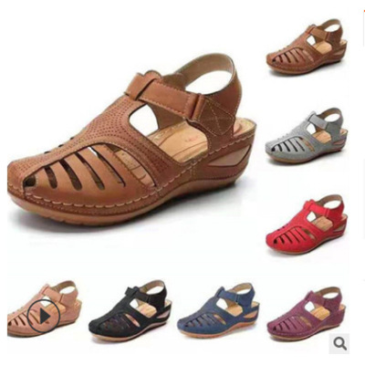 Foreign Trade Large Size Slipper Female 2020 New Style Comfortable Roman Sandals round Toe Porous Sandals Female