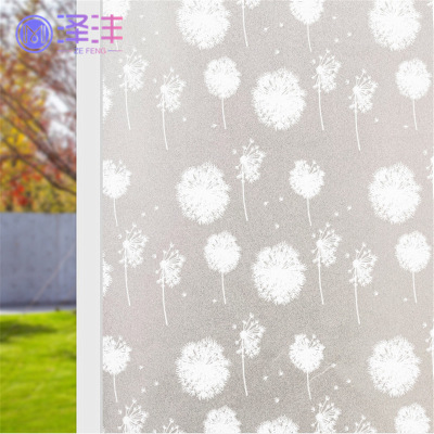Dandelion Frosted Glass Stickers Static Window Stickers Bathroom Anti-Privacy Decoration Home Decoration Light Transmitting and Opaque