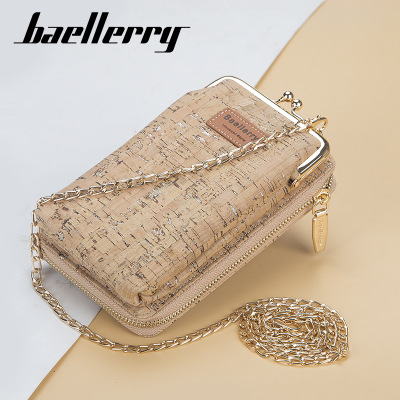 baellerry Soft Wood Material Ms Long Wallet Mass Fashion Mobile Phone Bag ShoulderCrossbody Bag Whole Female