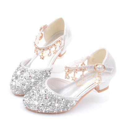 Sequined Spring and Autumn Shoes Small and Mediumsized Girls Princess Shoes Student Performance Shoes Baotou Sandals