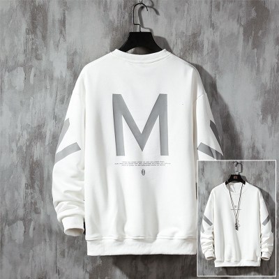 Long-Sleeved T-shirt Men's round Neck Sweater 2020 New Ins Fashion White Autumn Clothes Bottoming Shirt