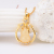 Creative Style Hotian Jade Pendant Hollow Inlaid Zircon Pendant Necklace round Hemming Gourd Necklace Origin Supply