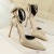 KoreanStyle Sweet Women's Shoes Thin Heeled High Heel Shallow Mouth Pointed Silk Fabrics Hollow Back Bow A line Sandals
