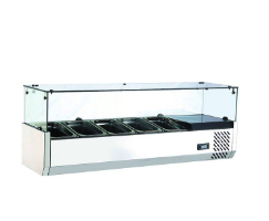 Desktop Refrigerated Dessert Display Cabinet Stainless Steel Desktop Fresh-Keeping Cabinet Freezer Pizza Table Salad Table Material Distributor