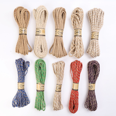 Factory Direct Sales Hot Selling Hemp Rope DIY Handmade Hemp Rope Multi-Strand Woven Jute Rope Tag Thickness Color Hemp Rope