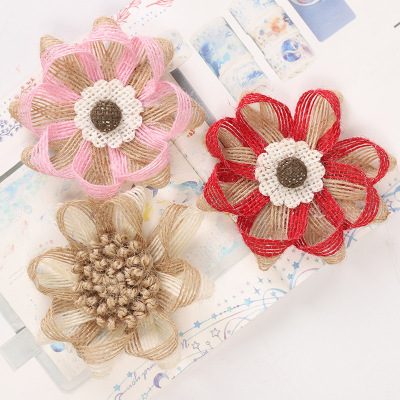 Factory Direct Sales 9cm Fishing Line Woven Ornamental Flower Clothing Shoes and Hats Decorative Accessories Ornament Accessories Spot Wholesale
