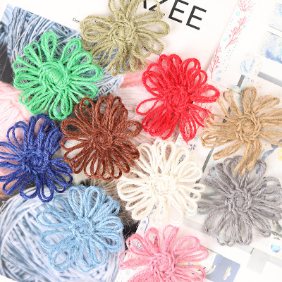 Factory Direct Sales 7cm Color Hemp Rope Ornamental Flower Clothing Shoes and Hats Decorative Accessories Creative DIY Decoration Spot