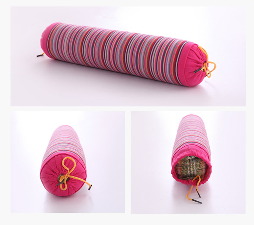 老粗布枕头糖果枕颈椎枕修复护颈枕荞麦皮艾草枕芯小圆枕超市商场