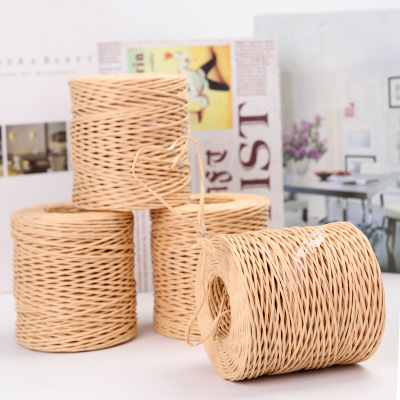 Factory Direct Sales 2mm Khaki Wire Paper String Creative DIY Rattan Woven Rope Basket Rope Stall Supply