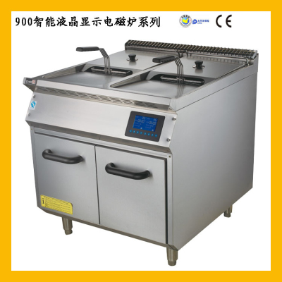 Vertical Stainless Steel Electromagnetic Combined Cooking Stove Series Commercial Electromagnetic Fryer with Cabinet Hotel Kitchen Equipment Canteen