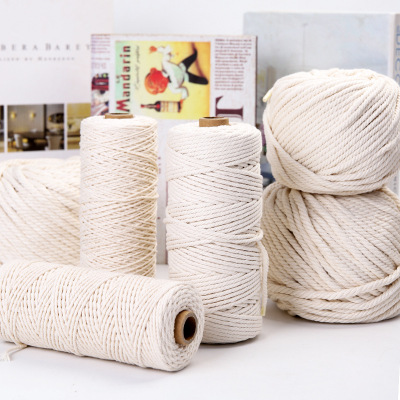 Bosmiya 1-6mm White Cotton Rope DIY Handmade Tapestry Drawstring Pouch Zongzi Line Tag Rope Cotton Thread Material