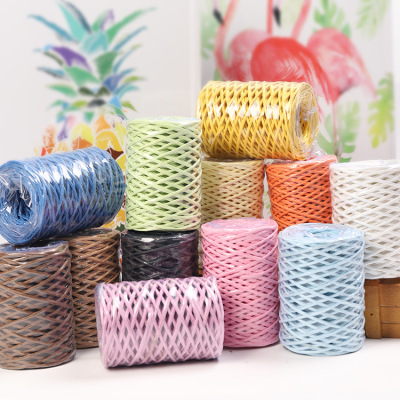 Factory Direct Sales 1mm Color Wire Paper String Kindergarten Children's Woven Paper Rattan Handmade DIY Material