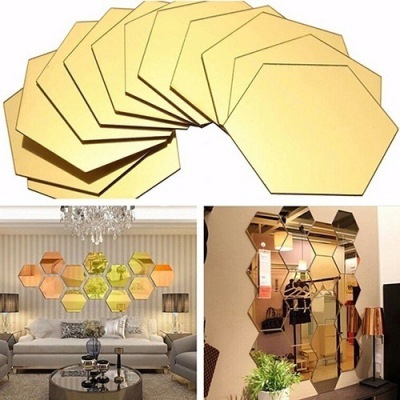 Stereo Mirror Wall Stickers Restaurant Aisle Floor Special Decoration Mirror Stickers Living Room Background Wall