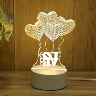 Creative LED Night Light USB Plug Night Light Amazon Hot Product Monochrome Bedside 3D Night Lamp